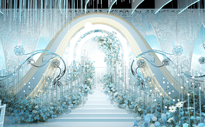 向阳街道釡香烙馍村水晶厅效果展示